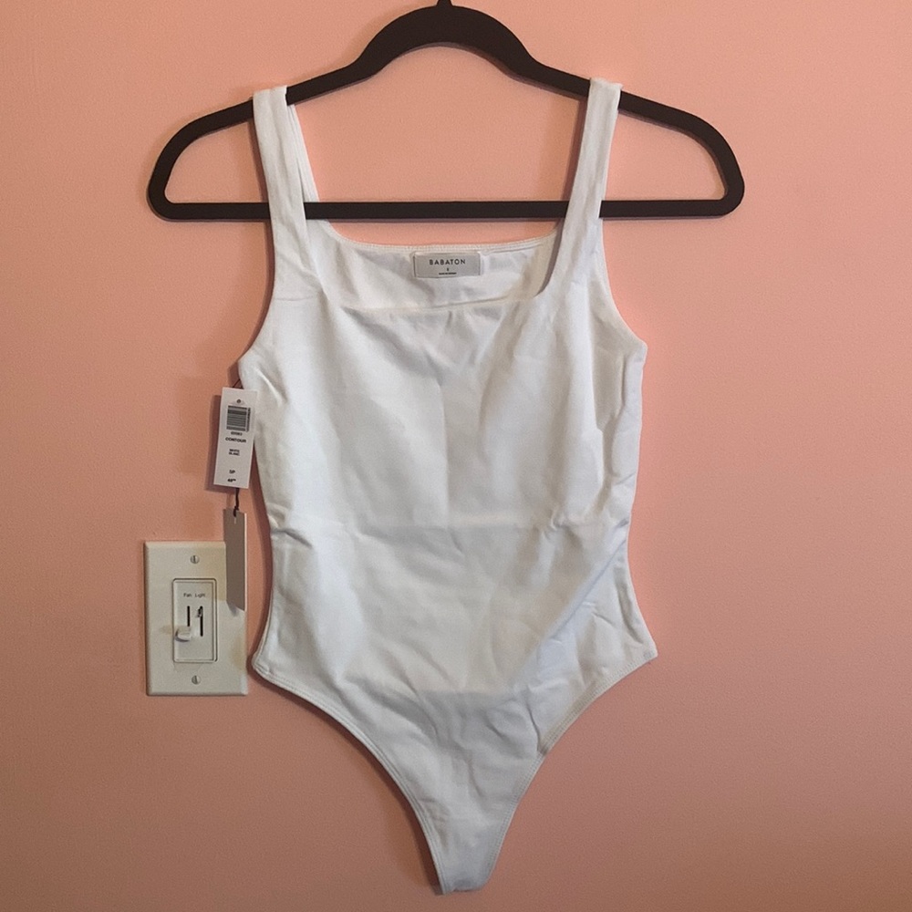 White Aritzia Babaton Contour Tank Bodysuit (Size S)